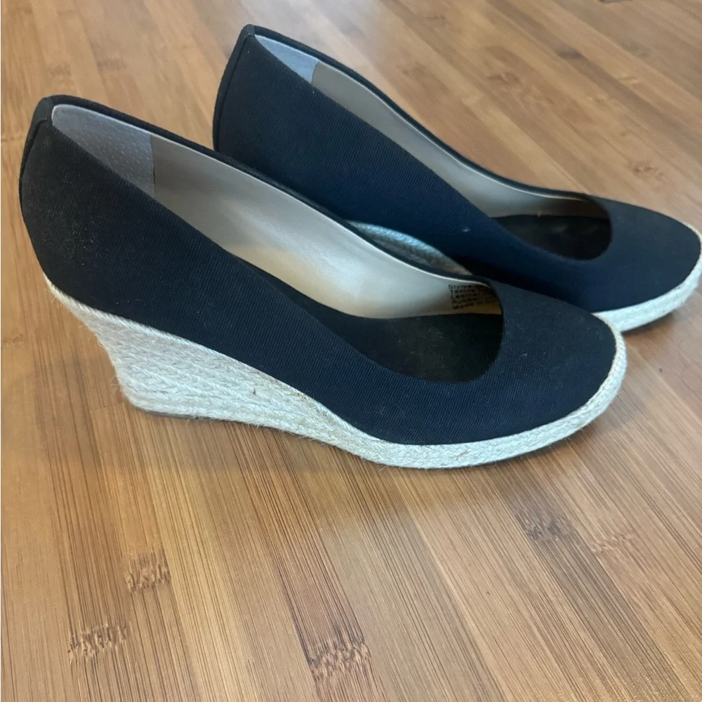J. Crew Black Espadrille Slip-On Shoes